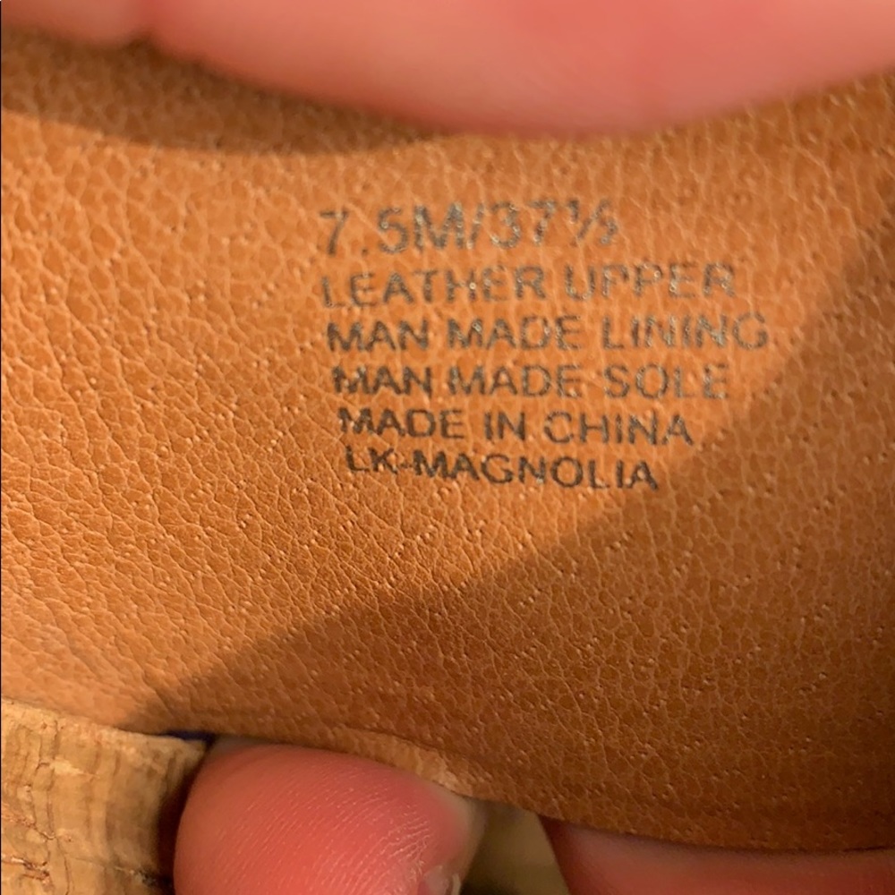 EUC Lucky Brand brown leather/cork 7.5 wedges - Picture 7 of 8